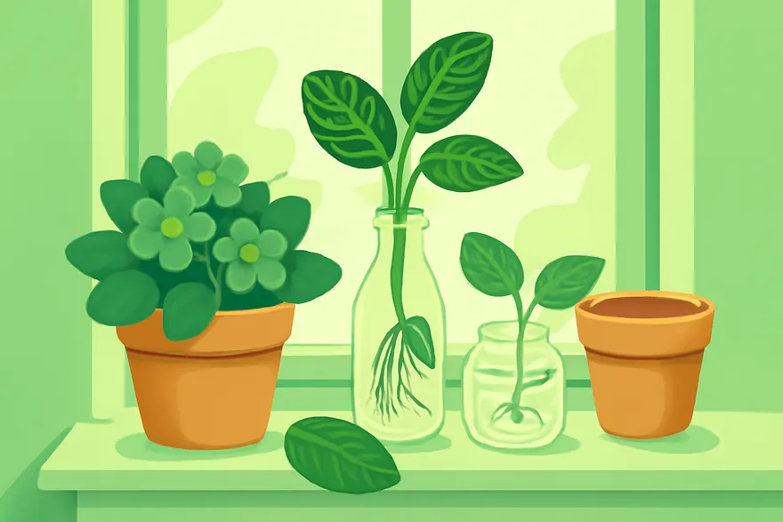 How to Root African Violet and Prayer Plant Cuttings with the Water-Nest Method Before Replanting